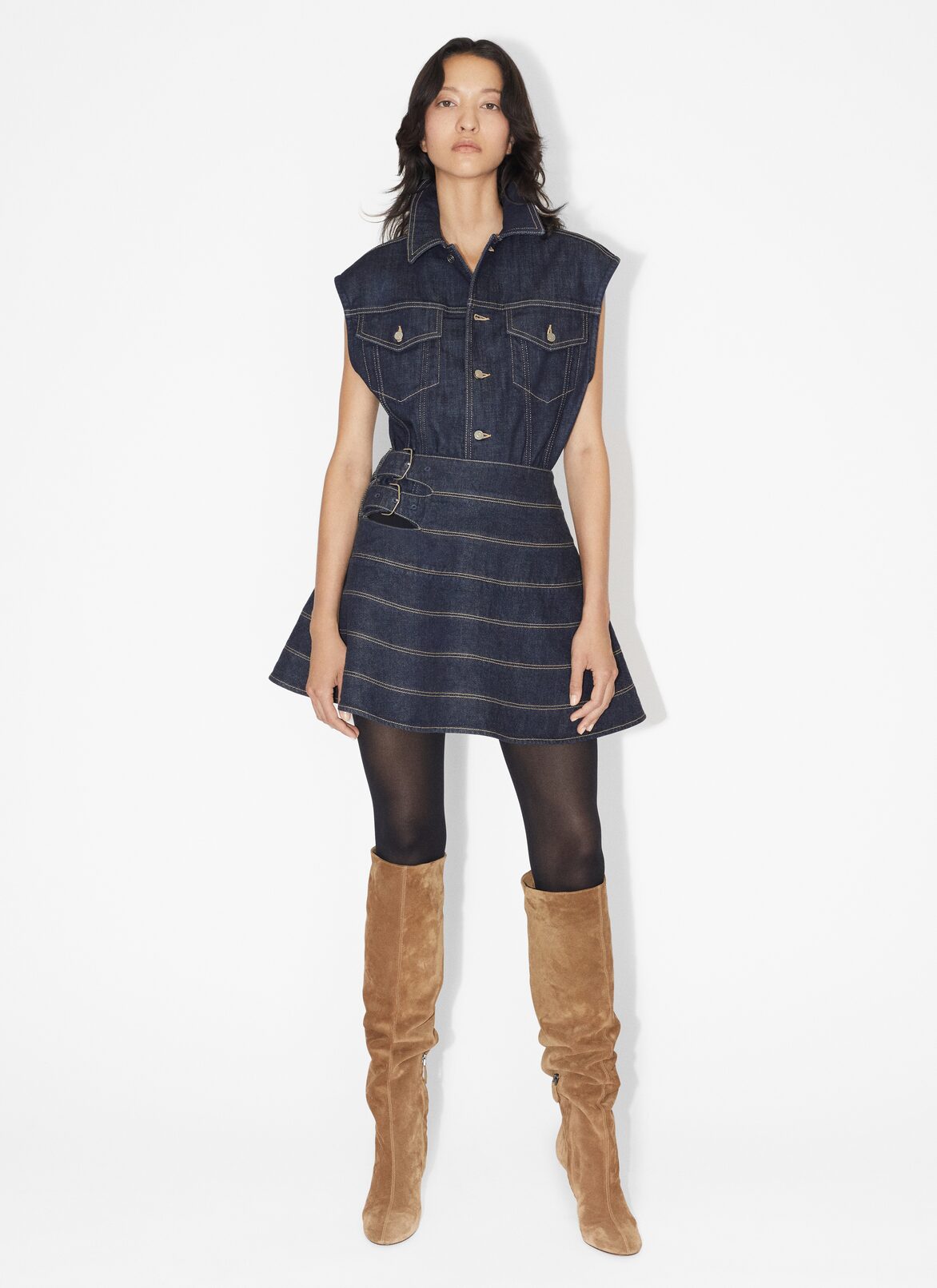 Mini denim skirt ALAÏA BLUE MINI DENIM SKIRT